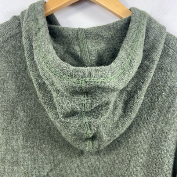 J Crew Olive Green Sweater Hoodie Size M Lambswool blend - Picture 9 of 10